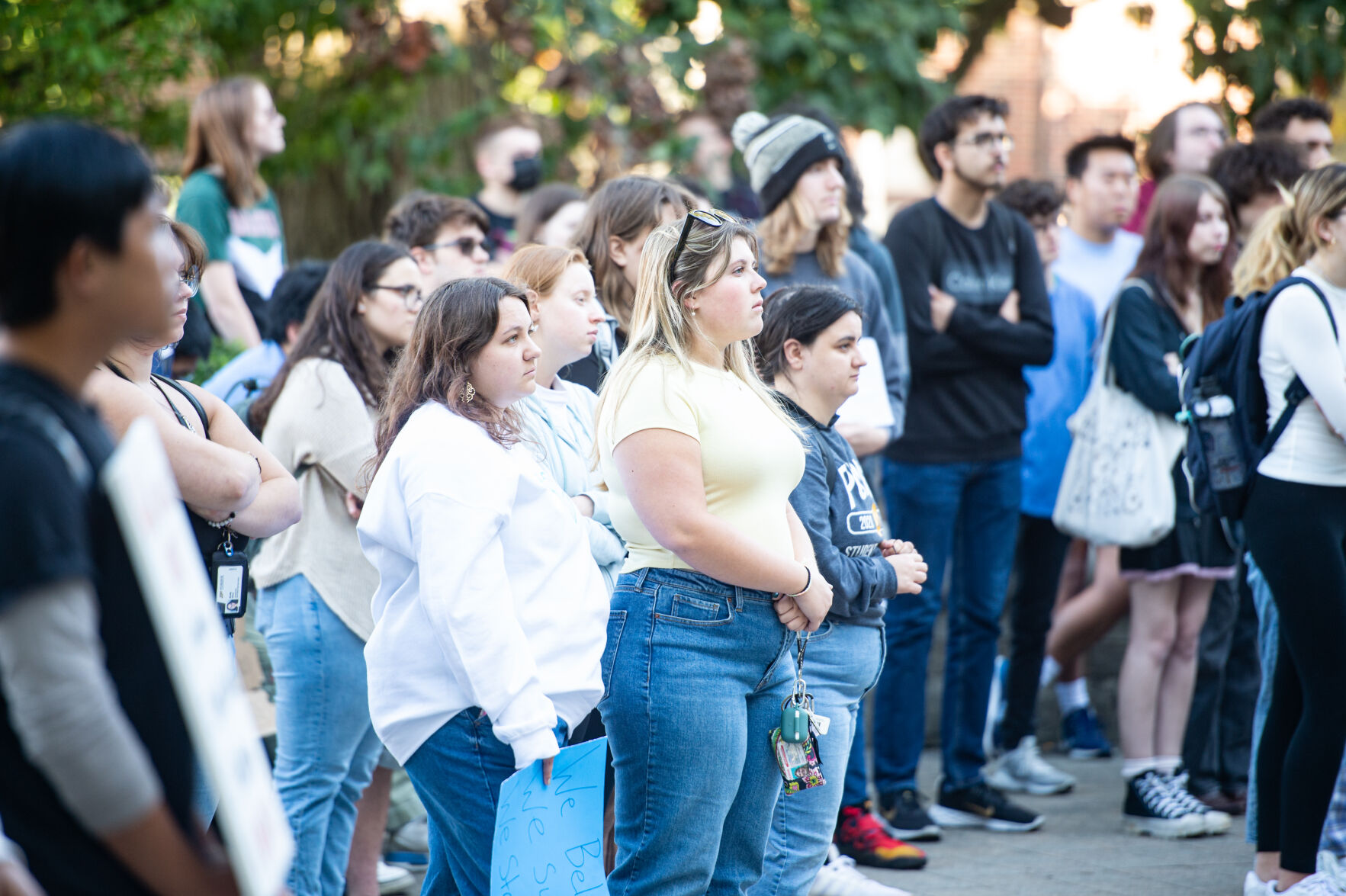Students rally in support of MeToo movement, Students gather at rally